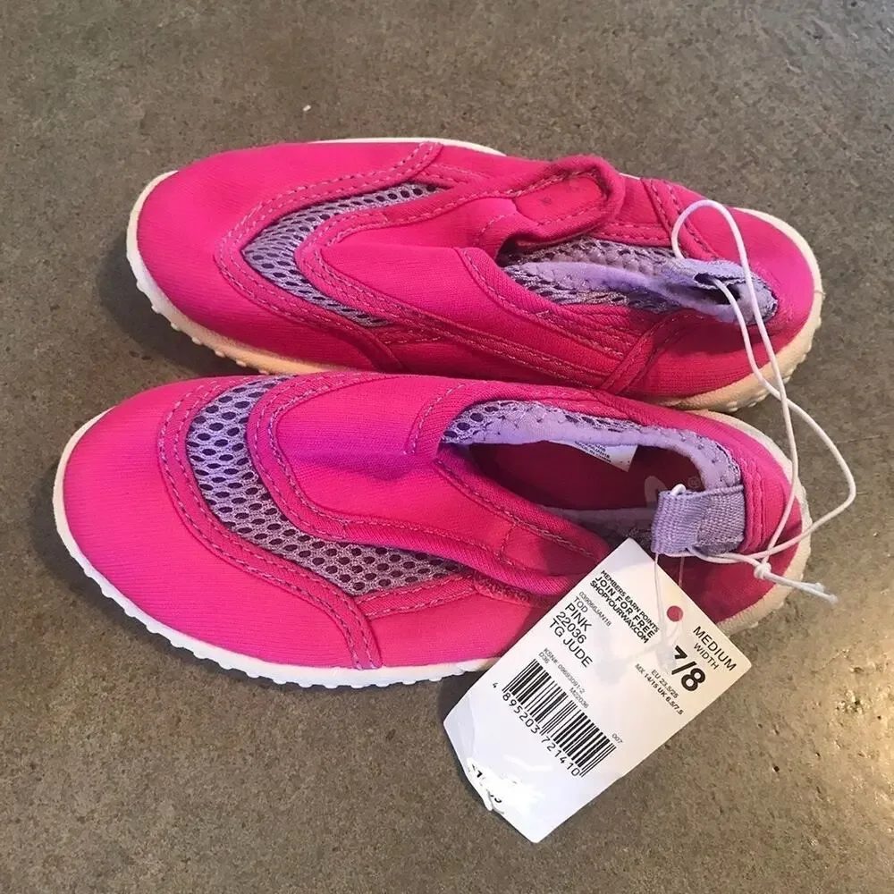 Athletec pink water shoes toddler 7 girl swim outdoor play NEW